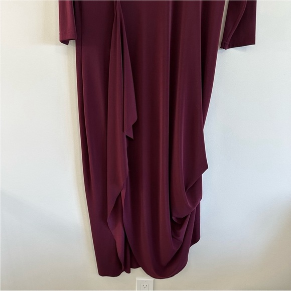 Sympli (Red) Asymmetrical 3/4 Sleeve Dress - Picture 14 of 14